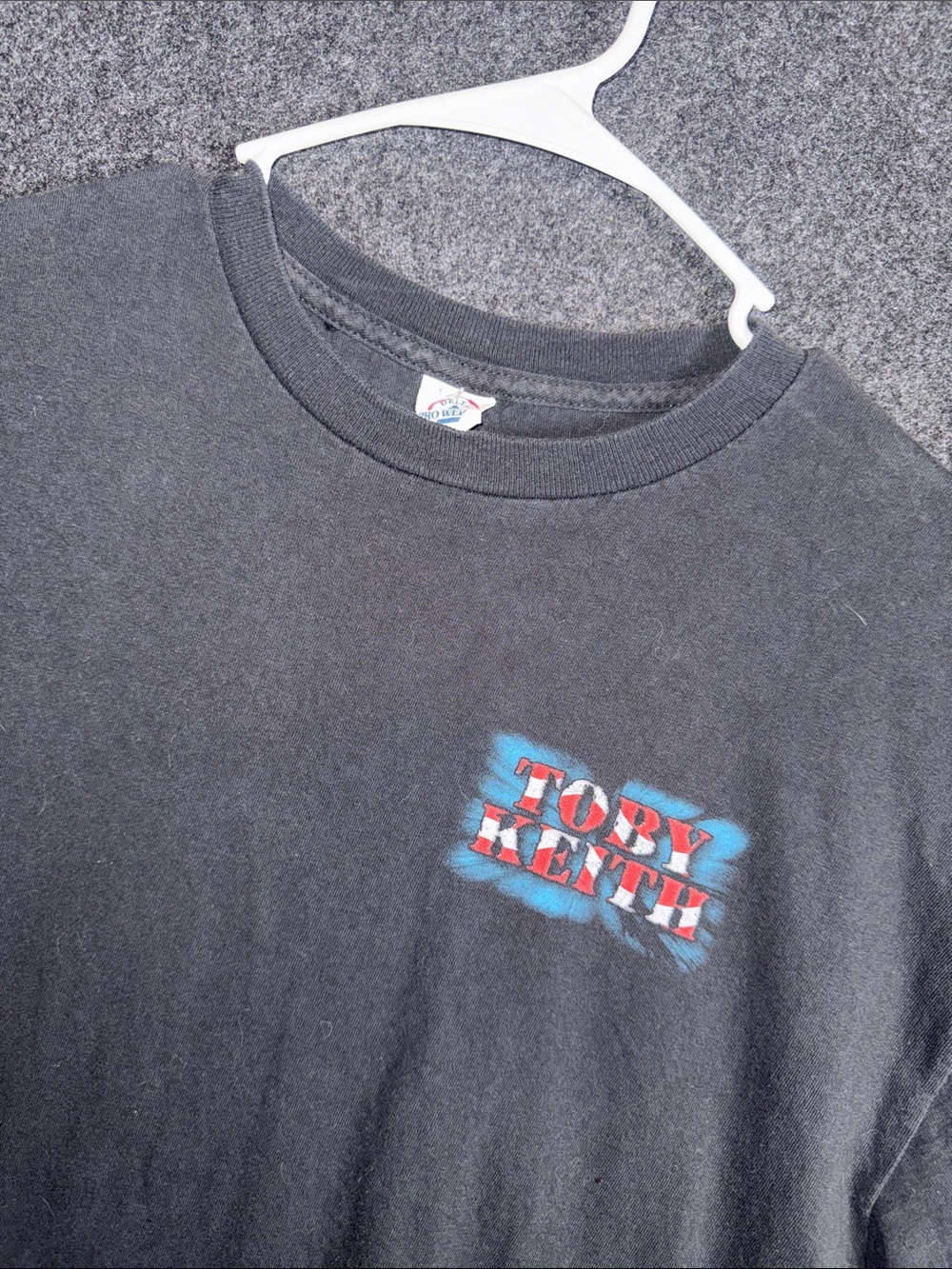 Tory Keith Black Short Sleeve Tee with Red & Blue Logo